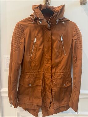 BCBGeneration Burnt Orange Utility Jacket with Hood